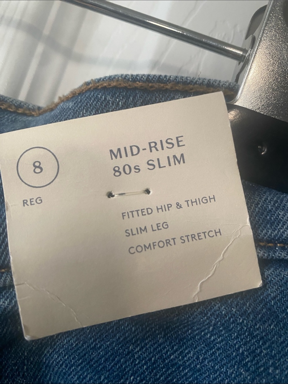 Universal Thread Mid-Rise Button Fly 80’s Slim Fitted Hip & Thigh Blue Jeans Sz8 - Picture 3 of 12